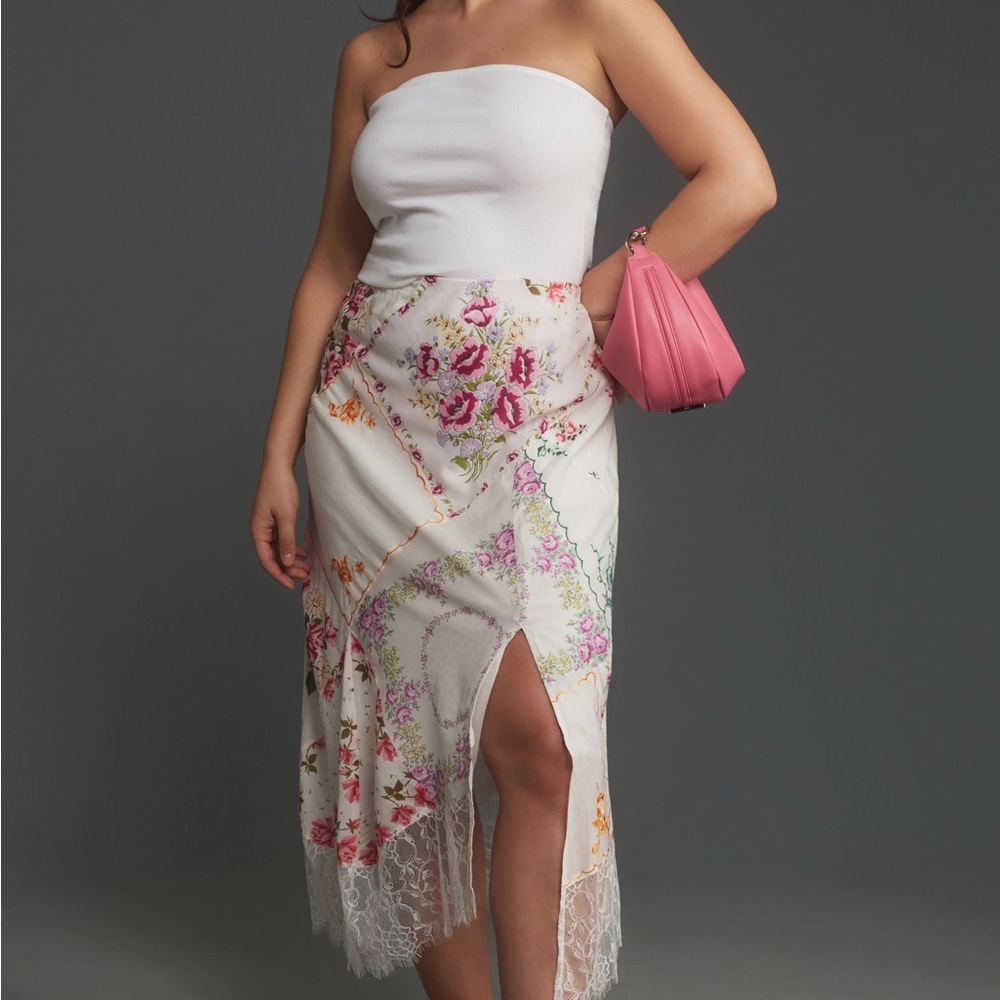Anthropology Heirloom Bias cut midi/maxi skirt